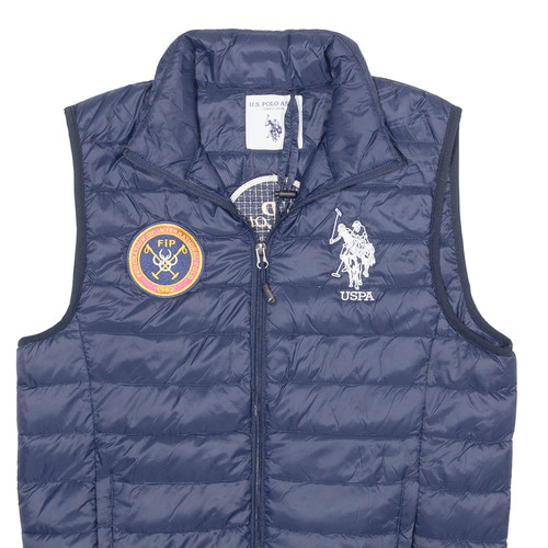 U.S. POLO ASSN. Lightweight Mens Puffer Gilet Blue Nylon S - Picture 2 of 6