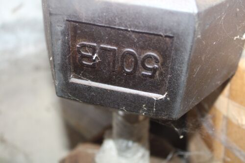 50lb Hex Dumbbell - Black/Silver