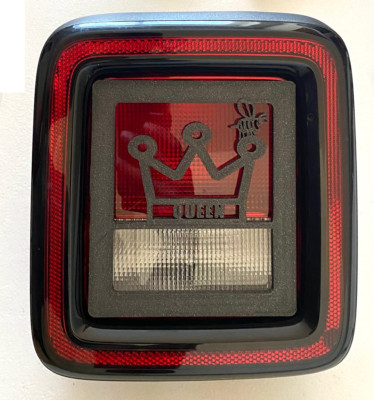 Queen Bee in 3D Blk for Jeep JK/JKU/JL Rear Tail Light cover - Non Led Crown