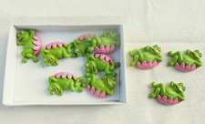 Relax-Frösche 10 St. (1 Packg.), handmade, je ca. 3 x 2,2 x 0,7 cm, witzige Deko