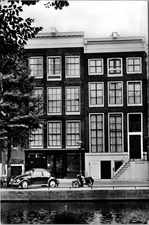 Amsterdam Netherlands Anne Frank House RPPC Real Photo VW Motorcycle Postcard