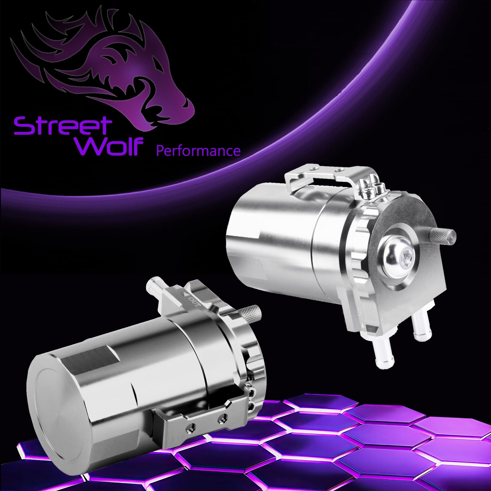 Oil Catch Can Reservoir Baffled Tank Breather Universal Silver Fits Lotus