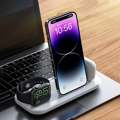 3In1 Charging Dock Chager Stand Cradle Phone Holder For Apple Watch 10 iPhone 14 - Picture 20 of 21