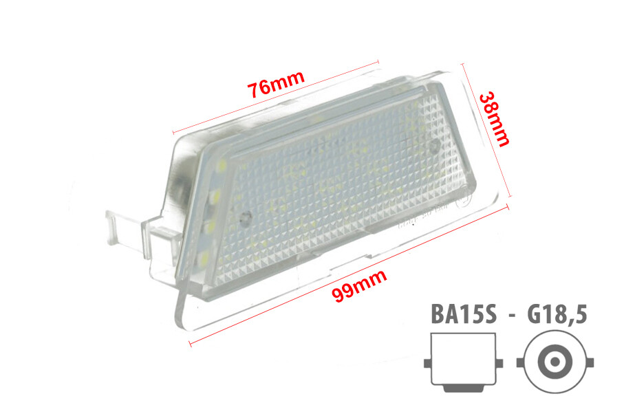 Kit Luci Targa Led Opel Astra G 1998-2004 Hatch Saloon Bianco Canbus 12V 2W LE15