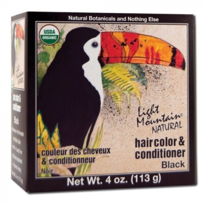 Light Mountain Natural Black Hair Color & Conditioner 100% Pure Botanical 4 oz