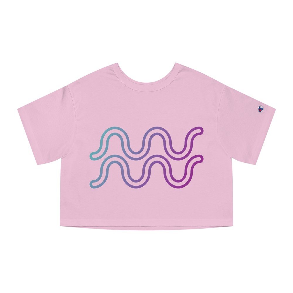 Aquarius Zodiac Cropped Shirt for Women Aquarius Zodiac Cropped Shirt for Women