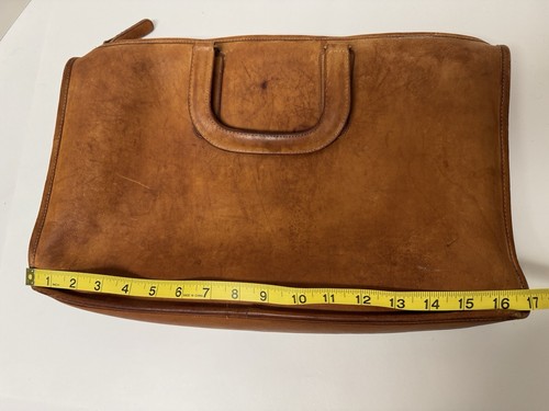 Vintage COACH Slim Satchel Bag Made in NYC British Tan 16.5” X 10” 412- 8735 - Picture 12 of 17