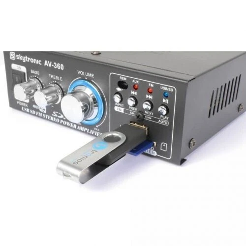 SKYTRONIC AV-360 AMPLIFIER FM/USB/SD con telecomando incluso - Immagine 3 di 4