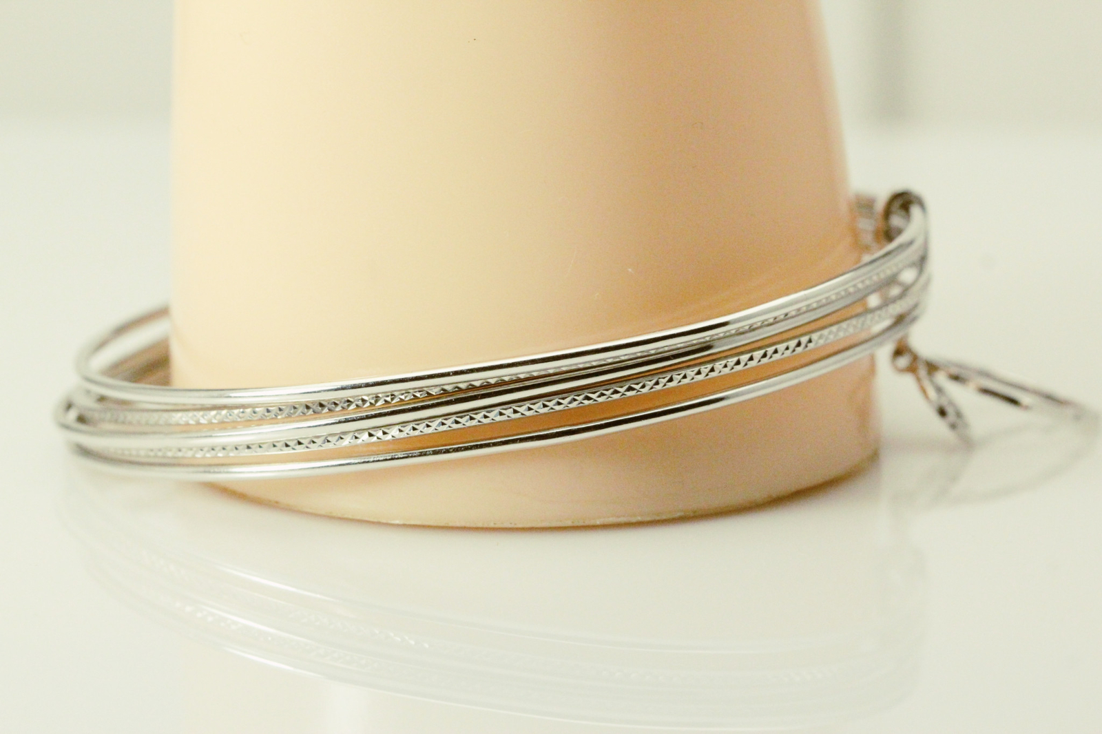 Sterling Silver 925 Five Thin Stacked Bangle Brac… - image 7