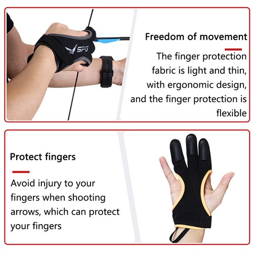 Archery Glove Finger Tab Accessories for Recurve & Compound Bow 3-Finger Guard - Picture 6 of 10