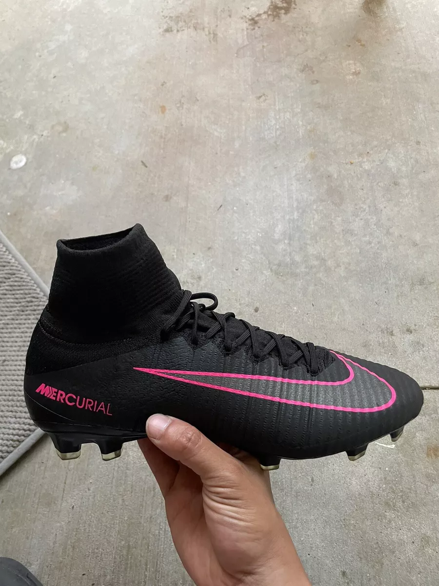 Nike Mercurial Superfly V FG size 11.5 Football Soccer Shoes Cleats black pink