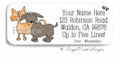 Cute Dog and Cat Best Buddies BFF Friends Personalized Return Address Labels