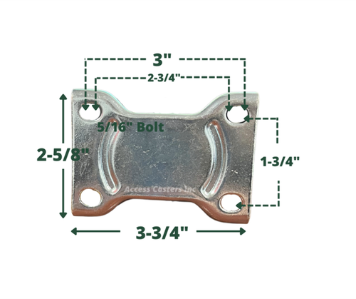 AR30P1POD 3" Rigid Caster with Polyolefin Wheel - Picture 2 of 2