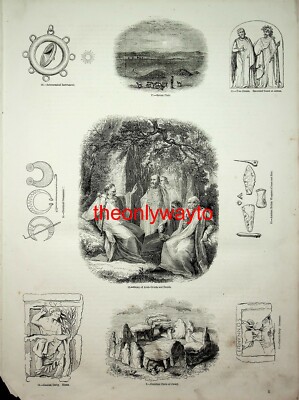 Britische Periode, Gruppe von Druiden, Jersey Kreis, Buchillustration (Druck), um 1856