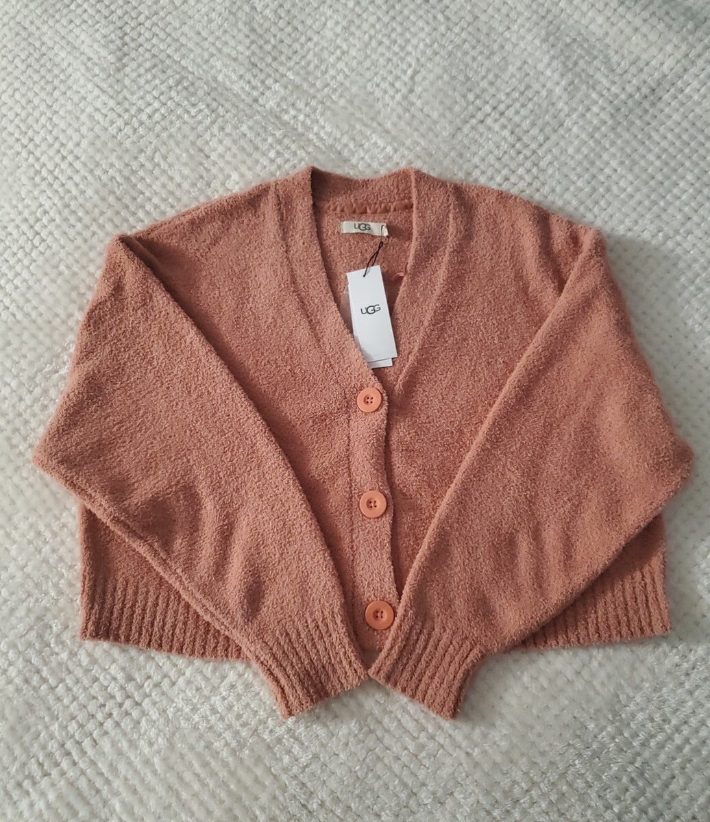 Ugg Women's Nyomi Cropped Cardigan Size L Desert Coral