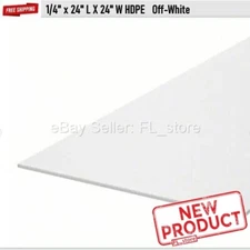 HDPE Plastic Sheet High Density Polyethylene Off-White  1/4" x 24" L X 24" W NEW