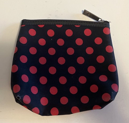 Women’s Faux Suede Handbag Soft Sided Black With Red Polka Dots Lining - Picture 7 of 8