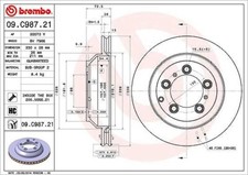2x BREMBO Bremsscheibe Hinterachse für PORSCHE