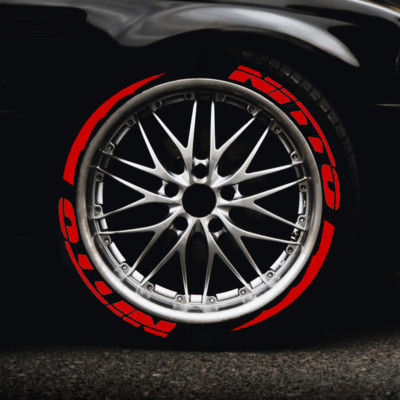 For 4 Tire Permanent Tire Letters NITTO Sticker Red Flag 1.06 - Foto 2