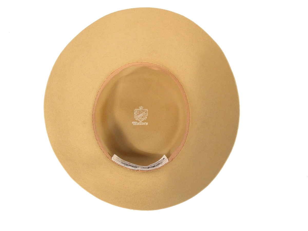 MALLORY/Stetson Cravenette Vintage Camel Fur Felt Fedora Hat Vintage Mallory Olive Telescope Fur Felt Bound Edge Fedora  main image 4