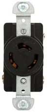 Arrow Hart 7310B, 125/250 VAC, 20 A, Non-NEMA, Black, Locking Receptacle, 1 pc