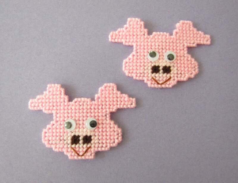 Pink Pig Refrigerator Magnets w/Googly Eyes. Handmade Magnets- Set of Two