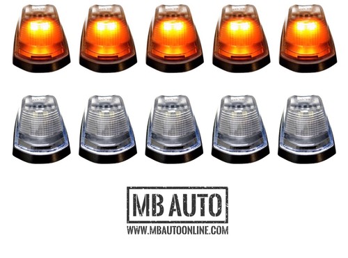 NEW Clear Lens AMBER LED Cab roof lights 5pc 17-18 Ford F250 F350 super duty - Picture 6 of 12