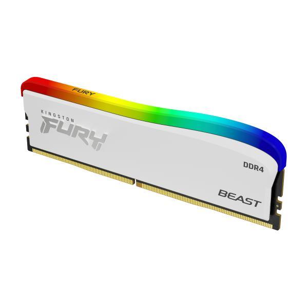4495830 DDR4 16GB 3200 MHZ FURY BEAST WHITE RGB CL16 KINGSTON