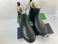 Tretorn Lina Womens Chelsea Rain Boots Black Rubber Fur Lined New (Choose Size)