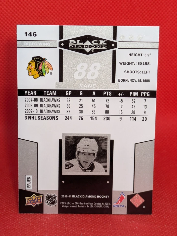 2010-11 Upper Deck Black Diamond Patrick Kane #146 - Image 2 of 2