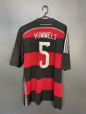 DEUTSCHE NATIONALMANNSCHAFT 2014/2015 AUSWÄRTS FUSSBALL TRIKOT #13 HUMMELS ADIDAS GR. L