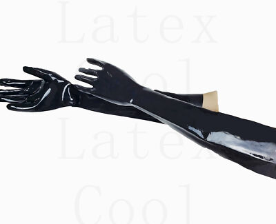 Latex rubber rubber black gloves upper arm gloves middle 0.4 mm S-XL