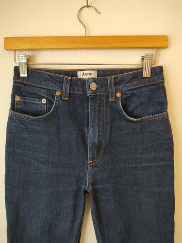 ACNE Studios Skinny Jeans Size 2 Womens Navy Dark Blue Patti Bleach Size 27 26 - Picture 2 of 10