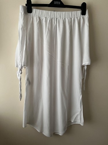 New Look Dress Size S 10-12 New White Off The Shoulder Beach Tunic Summer Holida - Picture 5 of 10