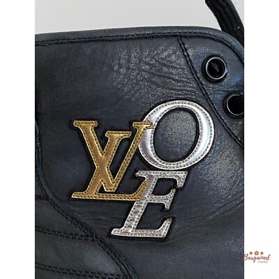 Authentic Louis Vuitton Black Calfskin Punchy Love Patch High Top Authentic Louis Vuitton Black Calfskin Punchy Love Patch High Top