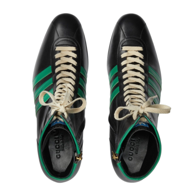 Authentic Men's Adidas X Gucci Black Leather Lace Up Boots 714871
