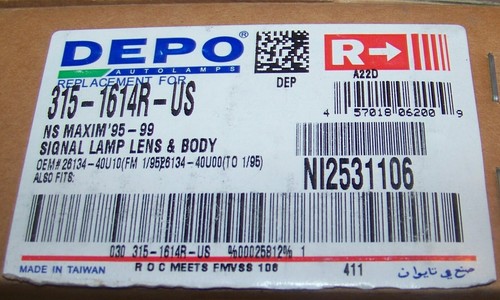 LENTE Y CUERPO DEPO 315-1614R-EE. UU. LÁMPARA DE SEÑAL MAXIMA 1995-1999 NUEVO EN CAJA - Imagen 2 de 2