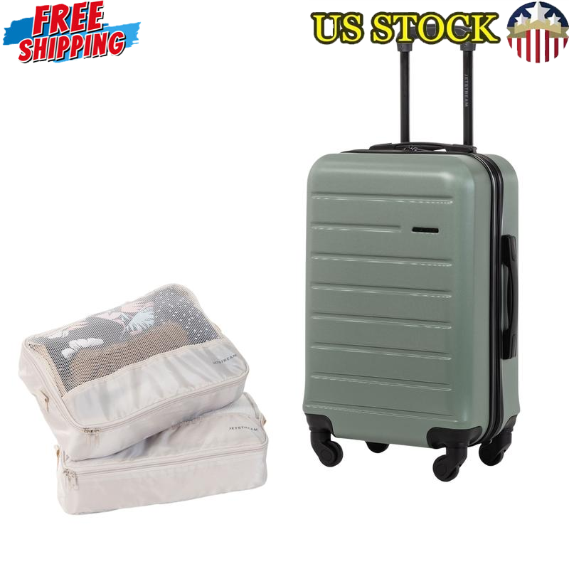 Hardside Carry On Luggage Spinner Lightweight Durable Packing Cubes Travel Set-image