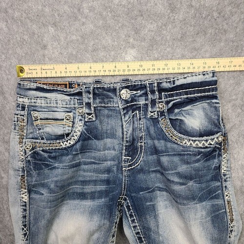 Rock Revival Jeans Men's 31x26 Clark Straight Embroidered Embellished Light Wash - Picture 10 of 13