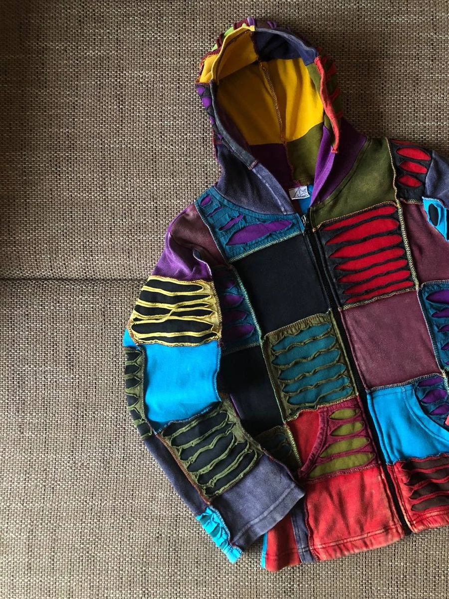 Vintage Patchwork Zip Up Hoodie