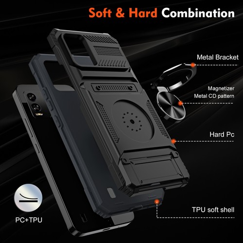 Funda protectora para TCL 50 XL 5G / 50 SE a prueba de golpes con tarjetero billetera - Imagen 20 de 56