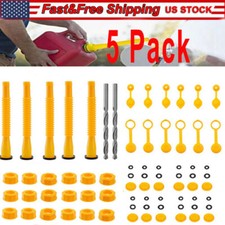 5x Replacement Gas Can Spout Nozzle Vent Kit For Plastic Gas Cans Old Style Caps