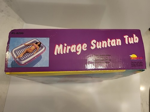 Vasca abbronzante galleggiante piscina SUNCO Mirage vintage 1998 70" x 48" NOS - Foto 3 di 8