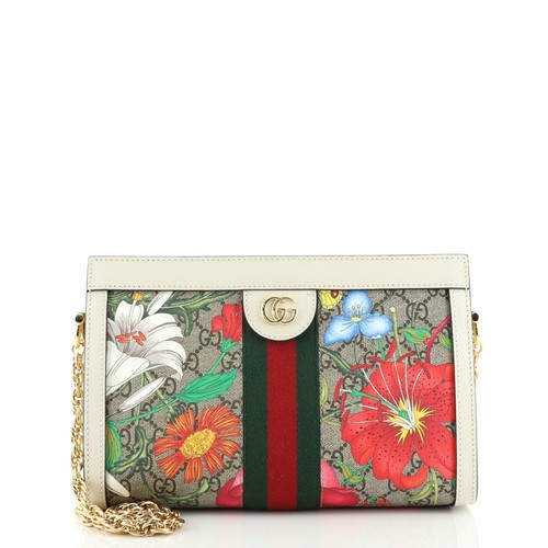 Gucci Ophidia Chain Shoulder Bag Flora GG Coated Canvas Small | eBay