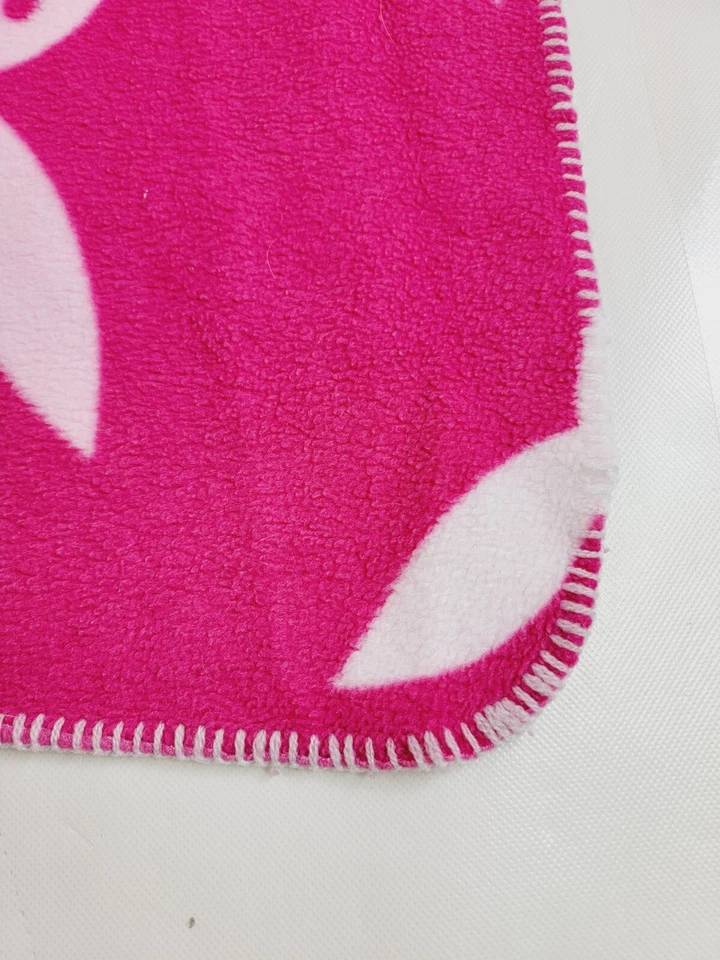 Playboy Classic Bunny Rabbit Heads Dark Pink Plush Fleece Blanket 50" X 60" - Image 3 of 4