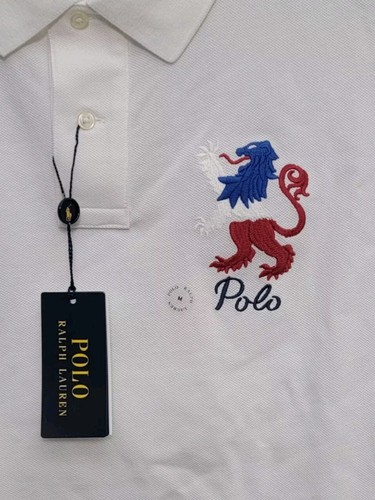 Polo Ralph Lauren Paris Embroidered Polo Shirt Top White Mens Size Medium New - Picture 4 of 7