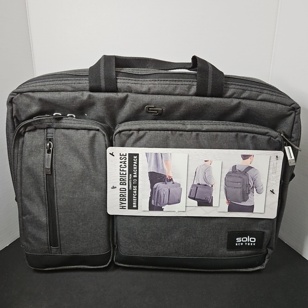 Solo NY Duane Hybrid Briefcase for 15.6 inch LaptopGray Backpack