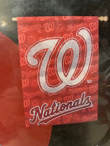 Washington Nationals MLB Red 29" x 43" Glitter Suede House Vertical Flag - New - Picture 5 of 6