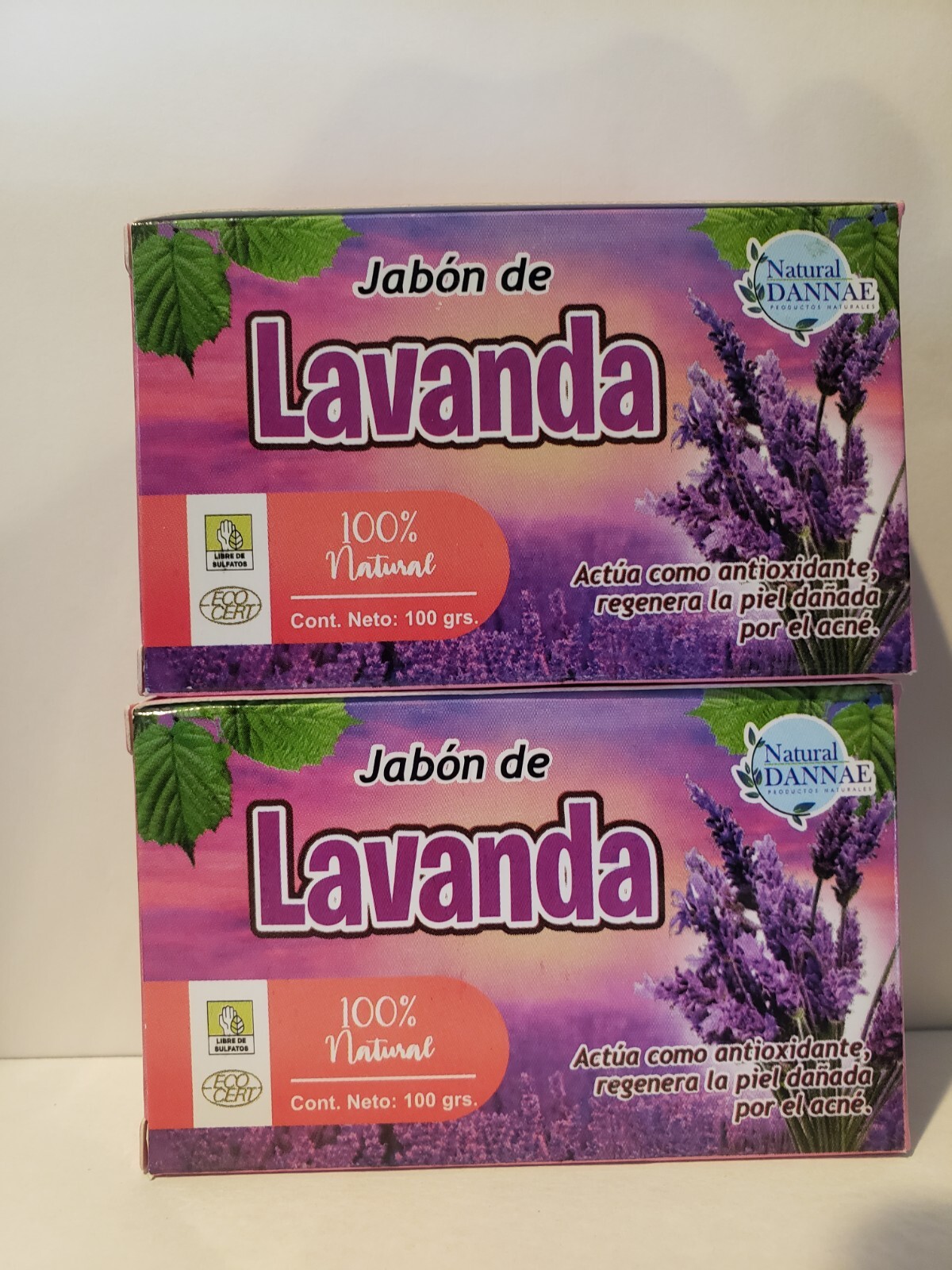 JABÓN HERBAL LAVANDA JABÓN DE LAVANDA 100GRS 100% Natural (Pack de 2) "Piel Dañada"