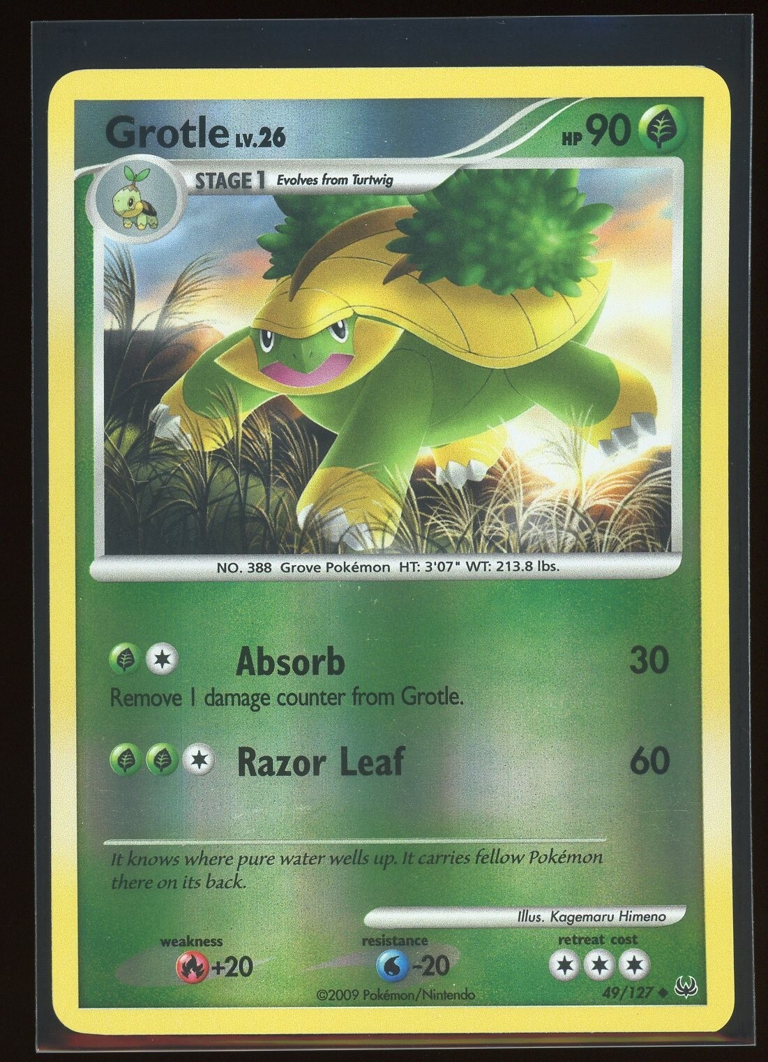 Pokémon Card - Grotle (Reverse Holo) - 49/127 - LP - Platinum